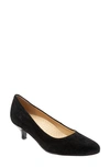 Trotters Kiera Womens Faux Suede Pointed Toe Pumps In Black Suede