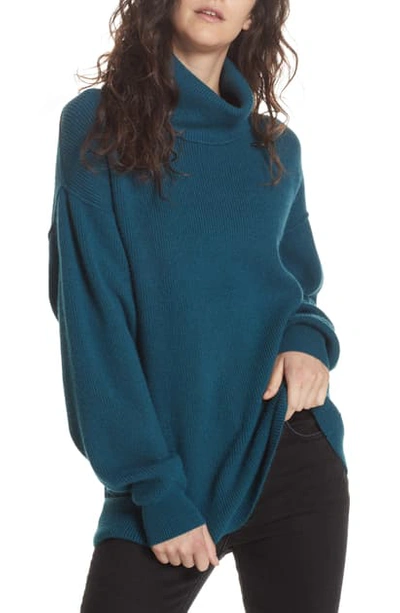 Free People Softly Structured Knit Tunic In Deep Jade