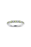 Lafonn Simulated Diamond Birthstone Band Ring In August - Peridot/ Silver