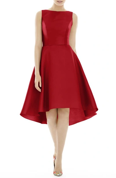 Alfred Sung High/low Cocktail Dress In Garnet