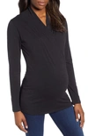 Angel Maternity Maternity/nursing Top In Black