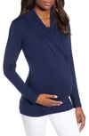 Angel Maternity Maternity/nursing Top In Navy