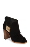 42 GOLD LOYALTY OPEN TOE BOOTIE,LOYALTY KID SUEDE