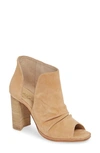 42 Gold Loyalty Open Toe Bootie In Sand Suede