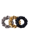 Slip Pure Silk 3-pack Large Scrunchies (3 Piece) In Gold/leopard/black