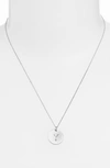 NASHELLE STERLING SILVER INITIAL DISC NECKLACE,IDN1947