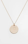 NASHELLE 14K-GOLD FILL INITIAL DISC NECKLACE,IDN1947