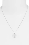 NASHELLE STERLING SILVER INITIAL DISC NECKLACE,IDN1947