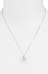 NASHELLE STERLING SILVER INITIAL DISC NECKLACE,IDN1947