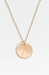 NASHELLE 14K-GOLD FILL INITIAL DISC NECKLACE,IDN1947