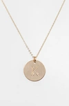 NASHELLE 14K-GOLD FILL INITIAL DISC NECKLACE,IDN1947