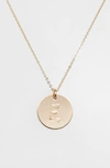 NASHELLE NASHELLE 14K-GOLD FILL INITIAL DISC NECKLACE,IDN1947