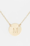 NASHELLE 14K-GOLD FILL ANCHORED INITIAL DISC NECKLACE,IDN6008G