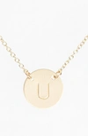 NASHELLE NASHELLE 14K-GOLD FILL ANCHORED INITIAL DISC NECKLACE,IDN6008G