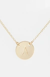 NASHELLE 14K-GOLD FILL ANCHORED INITIAL DISC NECKLACE,IDN6008G