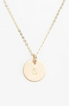 NASHELLE 14K-GOLD FILL INITIAL MINI CIRCLE NECKLACE,IDN4CG