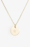 Nashelle 14k-gold Fill Initial Mini Circle Necklace In 14k Gold Fill U