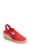Toni Pons Ter Linen Espadrille Wedge In Red In Red