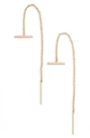Zoë Chicco Bar Threader Earrings In Yellow Gold
