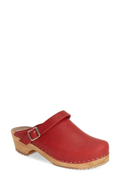 Mia 'alma' Clog In Red Leather