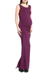 Kimi And Kai Maternity Maxi Tank Dress In Eggplant