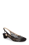 J. Reneé Faleece Crystal Embellished Slingback Pump In Black Satin