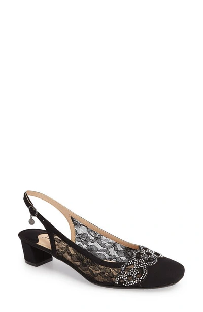 J. RENEÉ J. RENEÉ FALEECE CRYSTAL EMBELLISHED SLINGBACK PUMP,FALEEC-SABLK