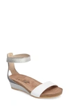 Naot 'pixie' Sandal In White/ Silver Combo Leather