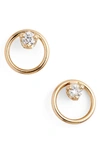 ZOË CHICCO DIAMOND CIRCLE STUD EARRINGS,PCSE-1-D