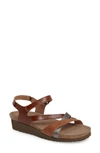 Naot 'sophia' Sandal In Brown/ Silver Leather