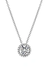 Lafonn Birthstone Halo Pendant Necklace In April Diamond / Silver