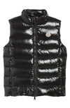 MONCLER GHANY WATER RESISTANT SHINY NYLON DOWN PUFFER VEST,D2093483040568950