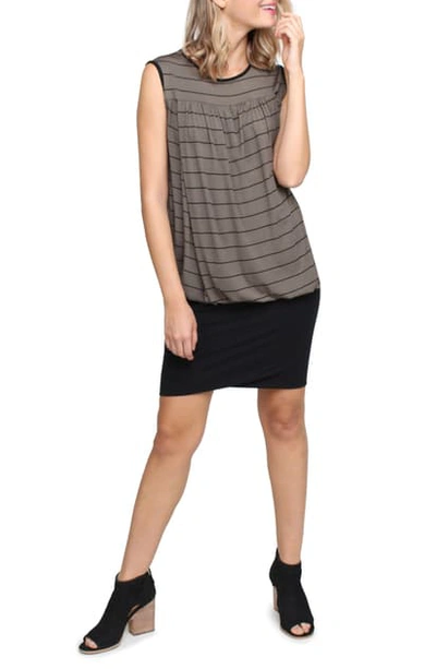 Savi Mom Tulip Blouson Maternity/nursing Dress In Black