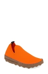 Asportuguesas By Fly London Care Sneaker In Orange/ Brown Fabric