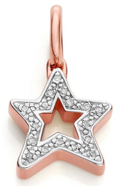 Monica Vinader Alphabet Star Diamond Pendant Charm In Rose Gold