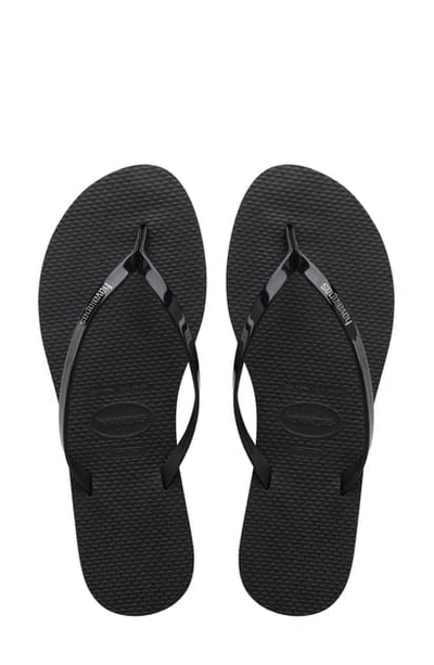 Havaianas 'you' Flip Flop In Black/ Black