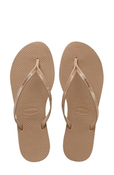 Havaianas 'you' Flip Flop In Rose Gold/ Gold
