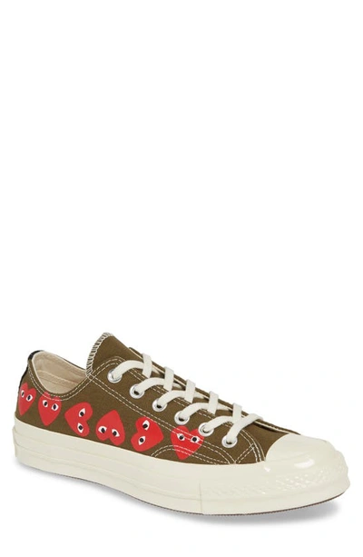 Comme Des Garçons Comme Des Garcons Play X Converse Chuck Taylor Multi Heart Low Top Sneakers In Khaki