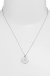 NASHELLE STERLING SILVER INITIAL DISC NECKLACE,IDN1947