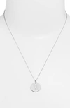 NASHELLE STERLING SILVER INITIAL DISC NECKLACE,IDN1947