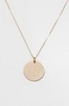 NASHELLE NASHELLE 14K-GOLD FILL INITIAL DISC NECKLACE,IDN1947