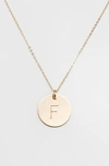 NASHELLE 14K-GOLD FILL INITIAL DISC NECKLACE,IDN1947