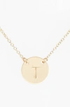 NASHELLE 14K-GOLD FILL ANCHORED INITIAL DISC NECKLACE,IDN6008G