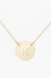 NASHELLE 14K-GOLD FILL ANCHORED INITIAL DISC NECKLACE,IDN6008G