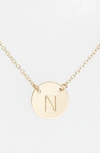 NASHELLE 14K-GOLD FILL ANCHORED INITIAL DISC NECKLACE,IDN6008G