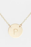 NASHELLE NASHELLE 14K-GOLD FILL ANCHORED INITIAL DISC NECKLACE,IDN6008G