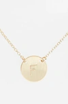 NASHELLE 14K-GOLD FILL ANCHORED INITIAL DISC NECKLACE,IDN6008G