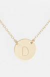 NASHELLE NASHELLE 14K-GOLD FILL ANCHORED INITIAL DISC NECKLACE,IDN6008G