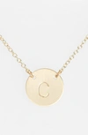 NASHELLE 14K-GOLD FILL ANCHORED INITIAL DISC NECKLACE,IDN6008G