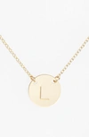 NASHELLE 14K-GOLD FILL ANCHORED INITIAL DISC NECKLACE,IDN6008G